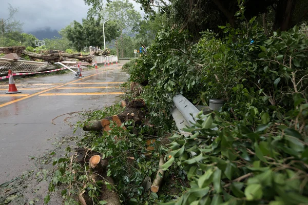 超级台风曼胡特在中国的损失 — 图库照片