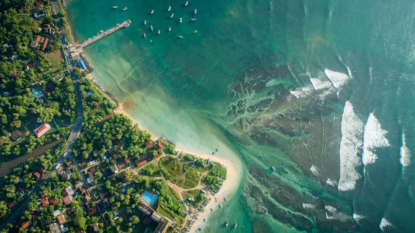 Aerial View Beautiful Seascape Fisherman Village Sri Lanka — Stock Photo, Image