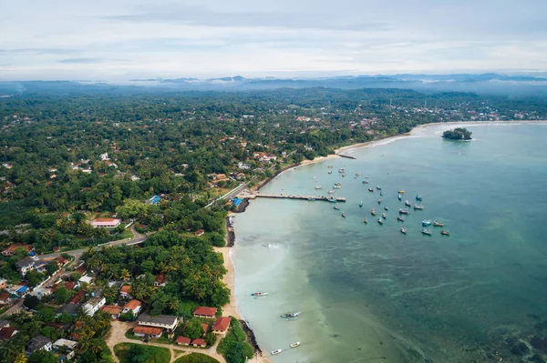 Aerial View Beautiful Seascape Fisherman Village Sri Lanka — Stock Photo, Image