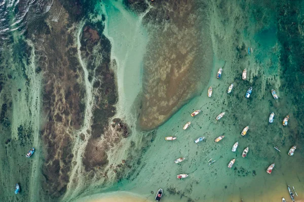 Αεροφωτογραφία Του Όμορφη Θαλασσογραφία Ψαροχώρι Και Θέρετρα Στην Ακτή — Φωτογραφία Αρχείου