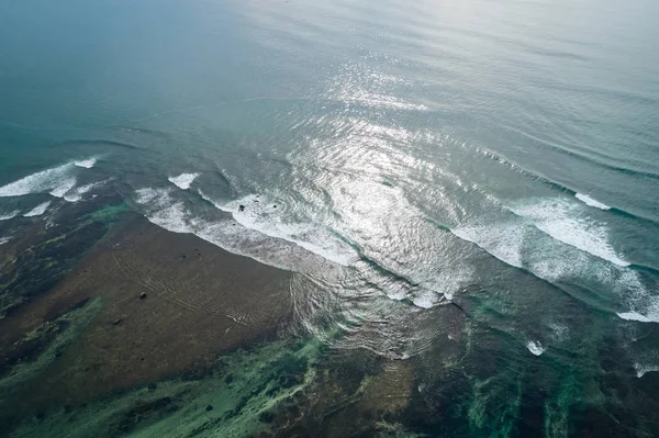 Vue Aérienne Par Drone Belle Surface Des Vagues Mer — Photo