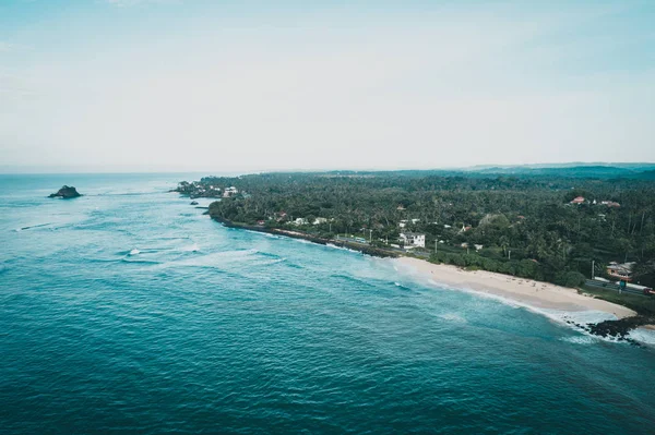 Aerial View Beautiful Tropical Coastline Fisherman Village — Stock Photo, Image