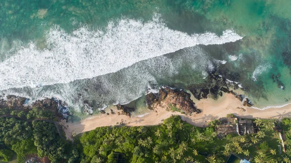 Drohnenaufnahme Des Indischen Ozeans Auf Einer Sonnigen Tropischen Paradies Insel — Stockfoto