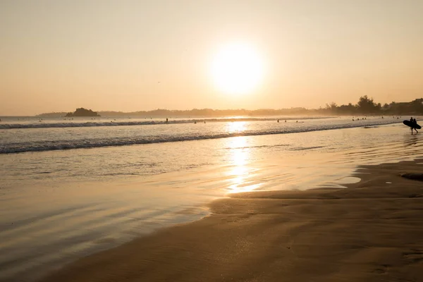 Sahil Sahilinde Güzel Gün Batımı Sri Lanka — Stok fotoğraf