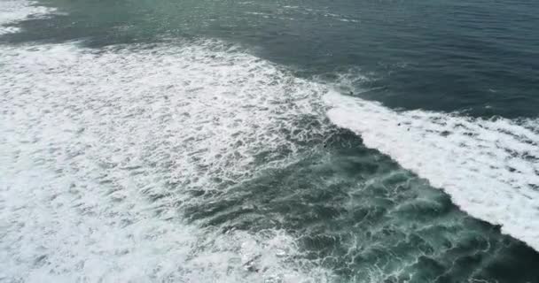 Vue Aérienne Beau Paysage Marin Avec Des Vagues Rupture — Video