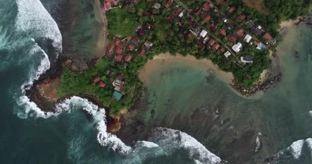 Letecký Pohled Krásnou Scenérií Rybářské Vesnice Srí Lanku — Stock video