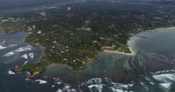 Widok Lotu Ptaka Ładnym Wioski Rybackiej Sri Lanka — Wideo stockowe