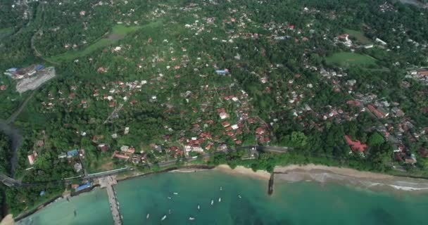 Veduta Aerea Del Bellissimo Paesaggio Marino Con Villaggio Pescatori Sri — Video Stock