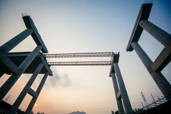 Equipo Industrial Pesado Para Construir Supercarretera Sitio Construcción Para Megaproyecto — Foto de Stock