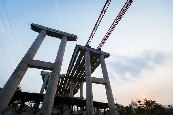 Ciężki Sprzęt Przemysłowy Budowy Superautostrady Budowie Dla Mega Projektu Chinach — Zdjęcie stockowe