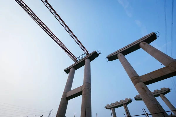 Equipamento Industrial Pesado Para Construção Superrodovia Canteiro Obras Para Mega — Fotografia de Stock