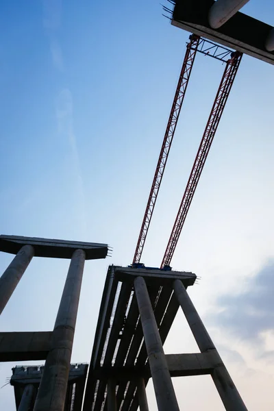 Equipamento Industrial Pesado Para Construção Superrodovia Canteiro Obras Para Mega — Fotografia de Stock