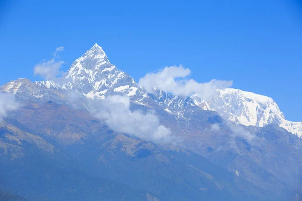 Όμορφο Τοπίο Από Όρη Ιμαλαΐων Από Sarangkot Ποκάρα Νεπάλ — Φωτογραφία Αρχείου