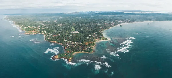 Aerial Panorama View Beautiful Weligama Bay Morning Sri Lanka — Stock Photo, Image
