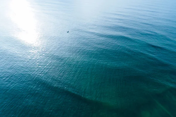 Aerial Drone View Beautiful Sea Wave Surface Sunrise — Stock Photo, Image