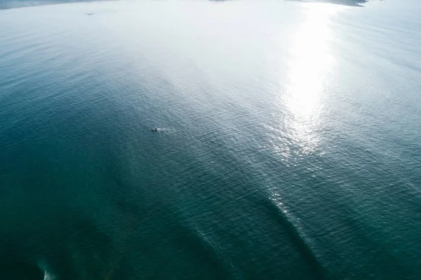 Aerial Drone View Beautiful Sea Wave Surface Sunrise — Stock Photo, Image