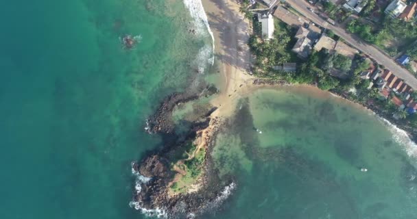 Вид Воздуха Красивый Морской Пейзаж Шри Ланки — стоковое видео