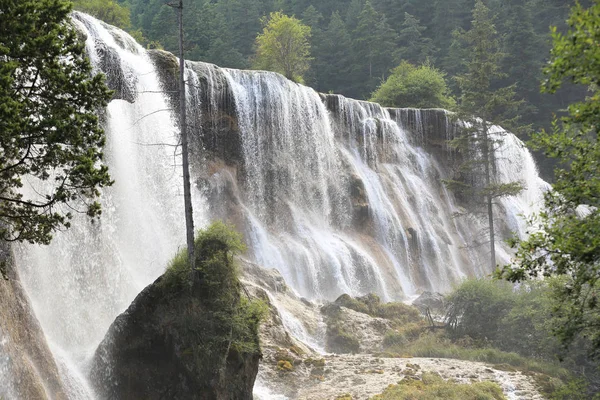 Beautiful Waterfall Jiuzhaigou National Park — Stock Photo, Image