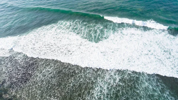 Vue Aérienne Surface Mystérieuse Des Vagues Mer — Photo