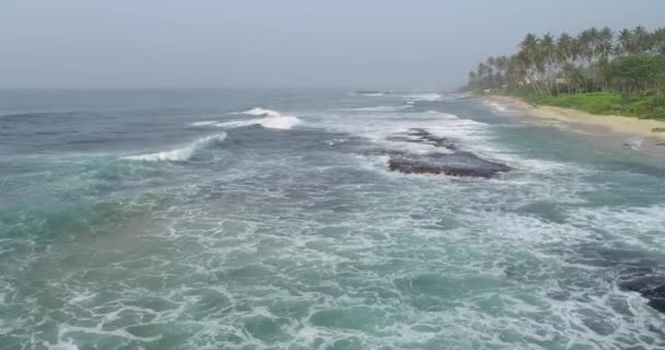 Belas Ondas Mar Sri Lanka — Vídeo de Stock