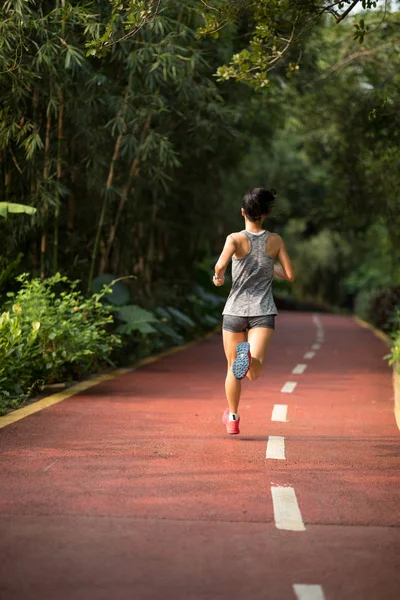 Zdravá Fitness Běžkyně Běhání Venku Parku — Stock fotografie