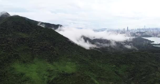 Vista Aérea Montanhas Cidade Shenzhen China — Vídeo de Stock