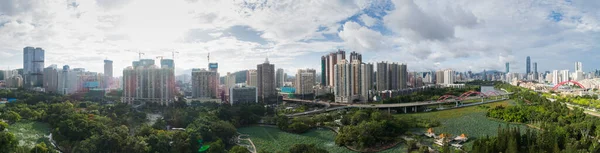 Flygfoto Panorama Över Shenzhen Stad Kina — Stockfoto