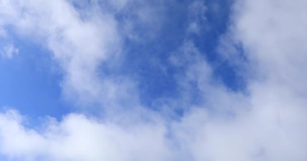 Nuages Blancs Qui Coulent Sur Fond Ciel Bleu — Video