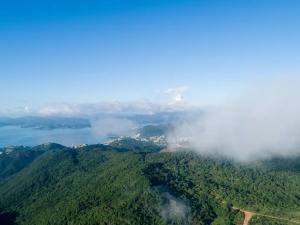 Aerial View Landscape Sea Mountains Blue Sky — Stock Photo, Image