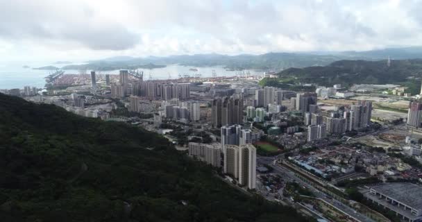 Krásné Letecké Záběry Města Shenzhen Číně Dne — Stock video