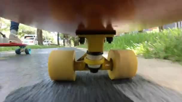 Images Bas Skateboard Skateboard Dans Ville — Video