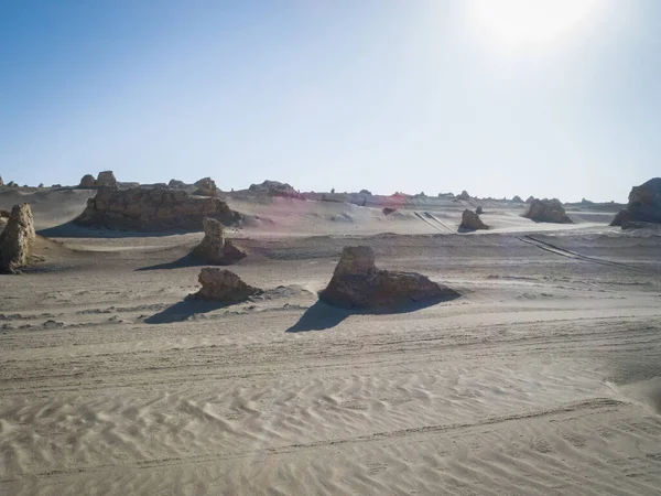 Veduta Aerea Yardang Landform Paesaggio Ovest Della Cina — Foto Stock