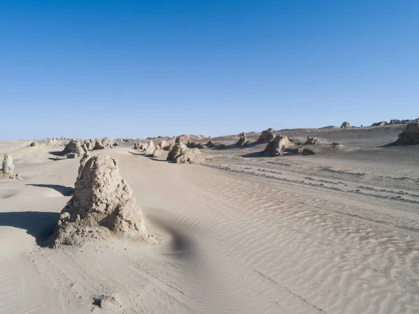 中国の西のYardang地形景観の空中ビュー — ストック写真