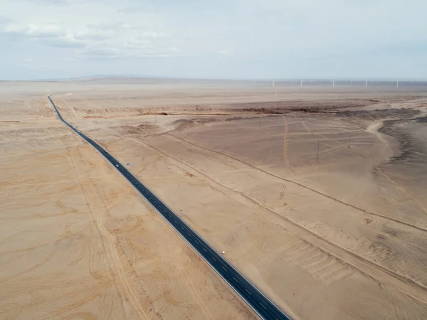 Vista Aérea Trilha Deserto — Fotografia de Stock