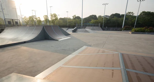 Skatepark Rámpák Napfelkelte — Stock Fotó