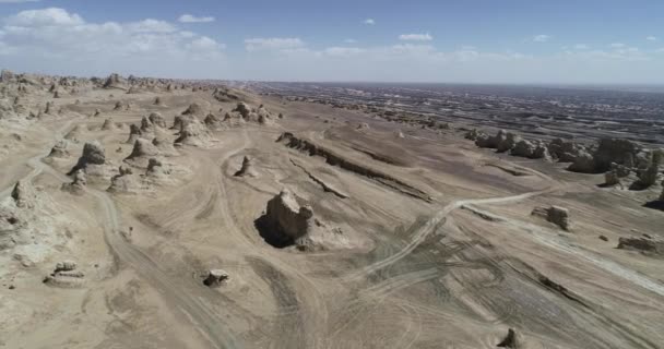 Luftfoto Yardang Landform Landskab Vest Kina – Stock-video