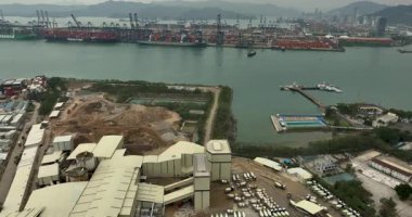 Shenzhen limanı, Çin. Yantian uluslararası konteynır terminalinin hava görüntüsü 