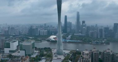 Şangay, Çin. Canton Kulesi. Guangzhou TV Astronomik ve Gezici Kule