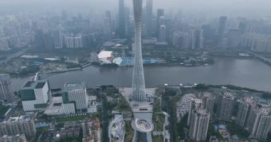 Guangzhou TV Astronomik ve Gezici Kule 'nin hava görüntüsü
