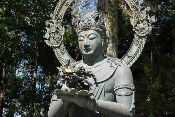 Kongokebosatsu Άγαλμα Στον Ninnaji Ναό Μια Μποντισάτβα Που Σχετίζεται Λουλούδια — Φωτογραφία Αρχείου