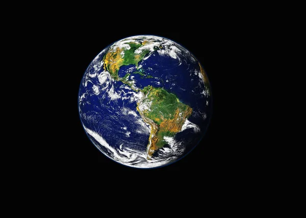 Dünya Siyah Arka Plan Mavi Gezegen Dünyanın Coğrafi Konum Için — Stok fotoğraf