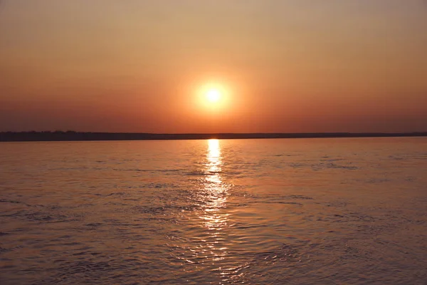 Sunset Brahmaputra River — Stock Photo, Image