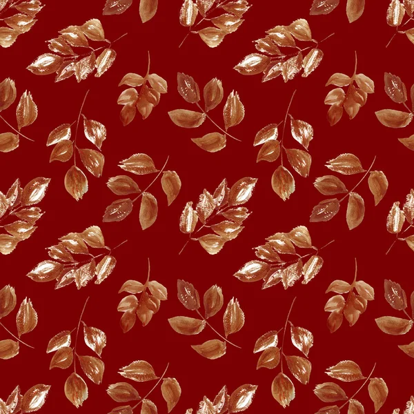 Aquarell nahtlose Hagebutten Herbstmuster. ideal für Textilien, Geschenkpapier, Bekleidung, Wohnkultur — Stockfoto