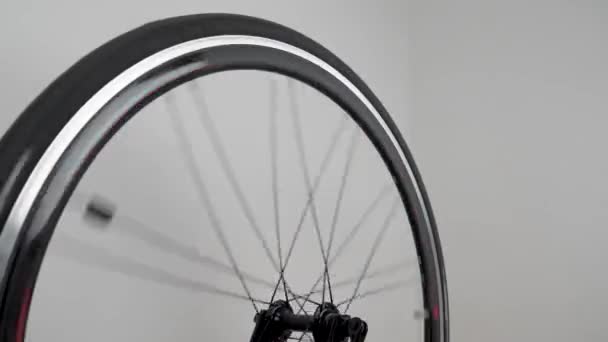 Kerék Kerékpáros Spinning Küllőt Felvételeket — Stock videók