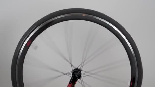 Hjulet Cykeln Spinning Ekrar Footage — Stockvideo
