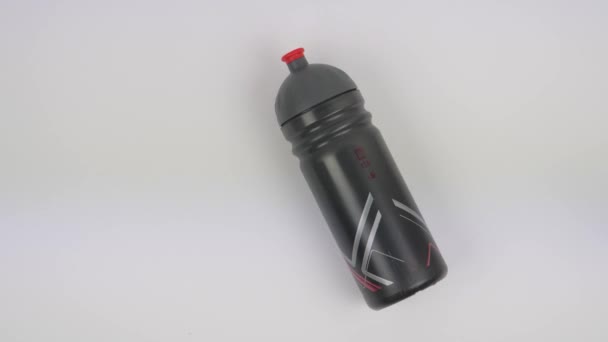 Sports Water Bottle Hand White Background — Stock Video