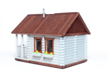 ahşap bir evin model modeli