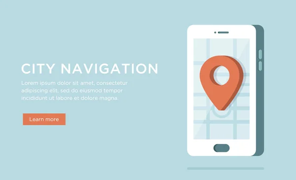 3d isometrik mobil Gps navigasyon konsepti, vektör