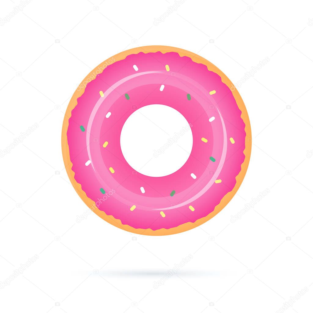 floats summer pool party invitation template vector illustration. summer time background swimming ring donut. rubber ring floating on water. realistic icon