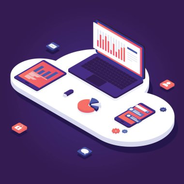 Web geliştirme ve kodlama. Çapraz platform geliştirme web sitesi. Ekran dizüstü bilgisayar, tablet ve telefon adaptif düzeni internet sayfası veya web arayüzü. Biyometrik kavram . Bulut teknolojisi yapılandırması